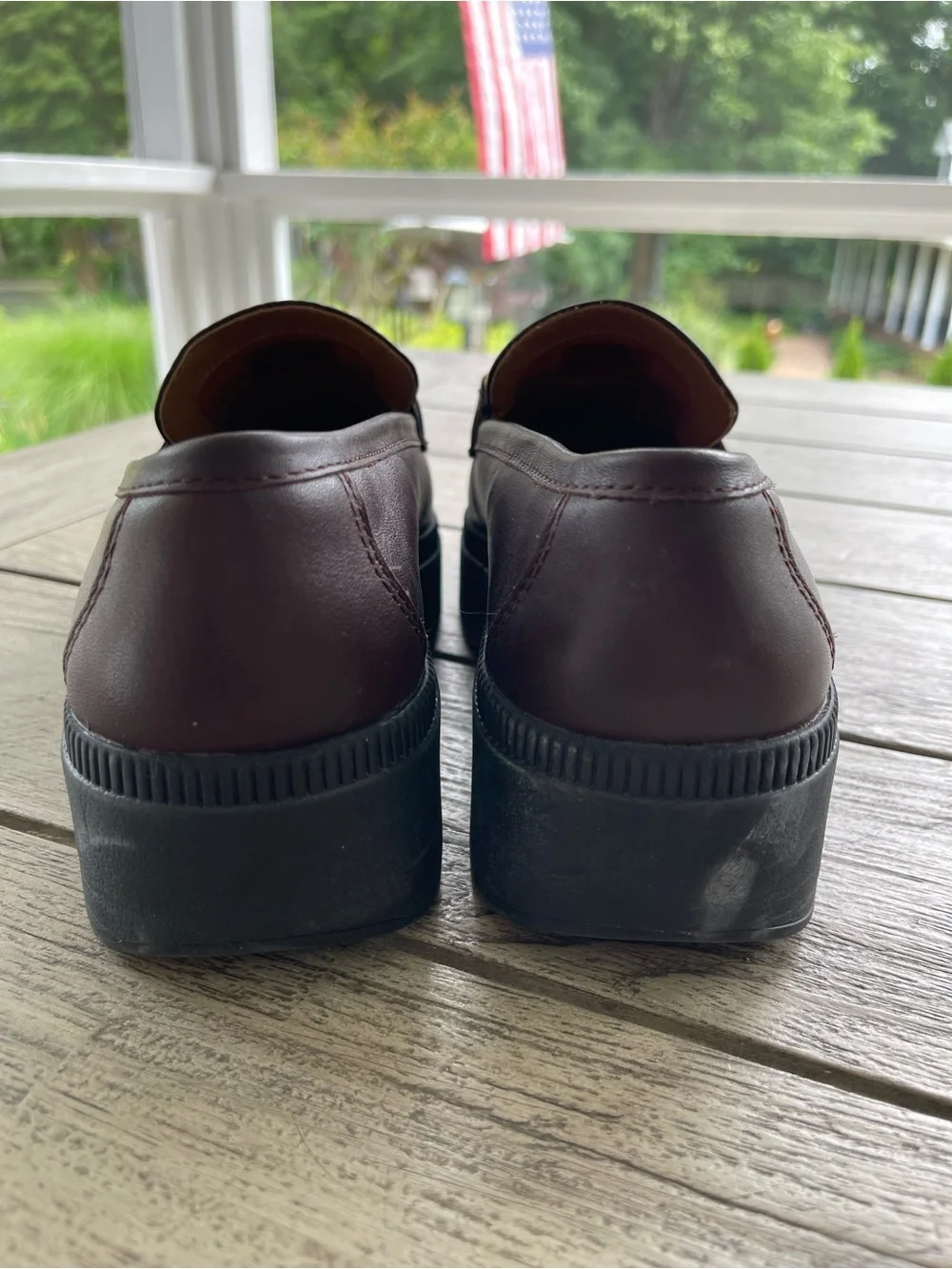 FitFlop F Luna Square Chain Brown Leather Loafer Womens Size 8.5